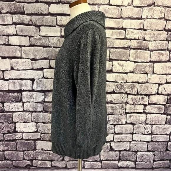 Charter Club Black & Silver 3/4 Sleeve Cowl neck Sweater Size 2X - Picture 4 of 9